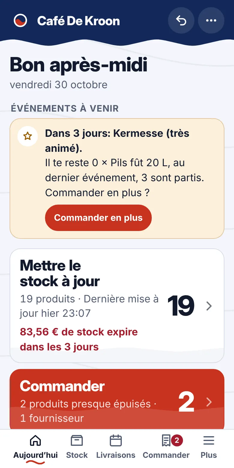 Aujourd’hui: Ce qu’il faut faire aujourd’hui, avec un conseil pour le prochain événement.